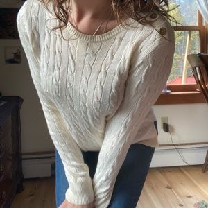 Ralph Lauren Crew knit sweater in pearl